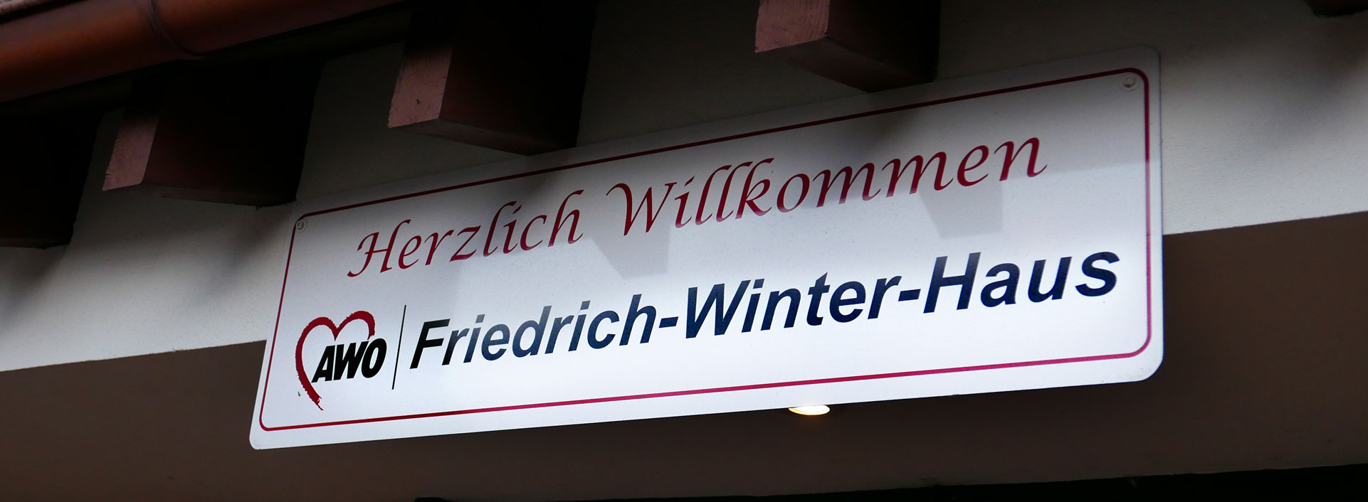 Eingangsschild des Bösingfelder Friedrich-Winter-Hauses